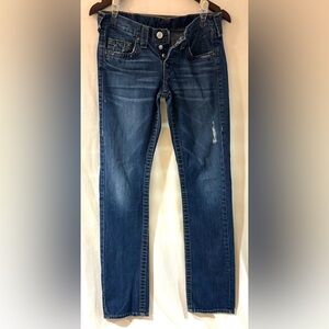 True Religion Drew Womens Straight Destroy Jeans